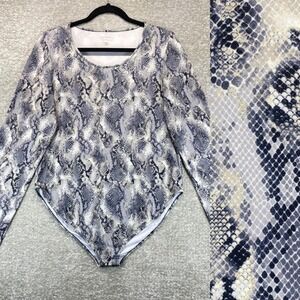 Sofia Jeans by Sofia Vergara Long Sleeve Snake Print Bodysuit Women's Size XXL